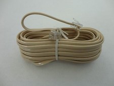 5pcs 25ft. RJ11 Modular Phone/Telephone Wire Line Flat Cord, 6P4C, Almond/Beige