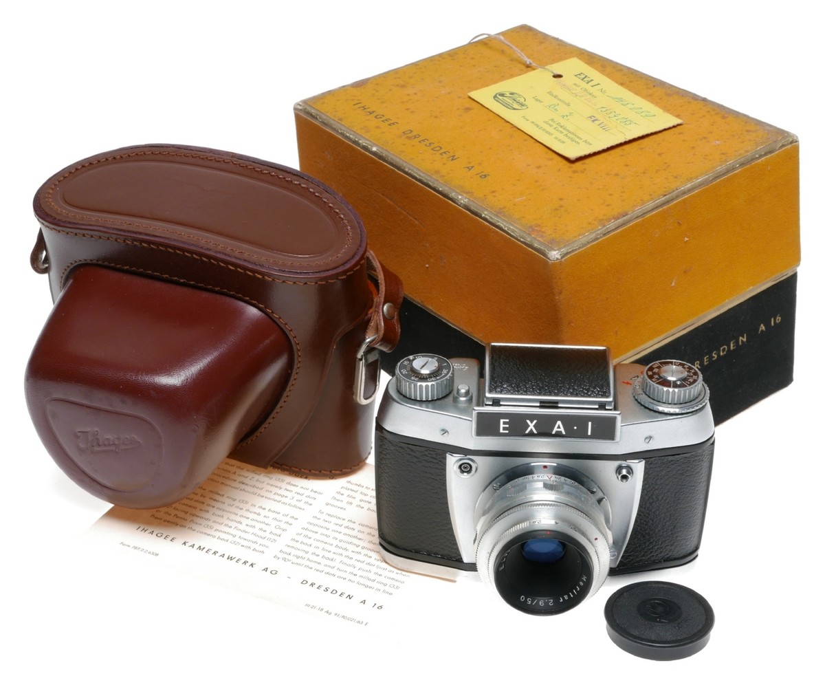 Ihagee EXA I 35mm SLR Film Camera Meritar 2.9/50 in Original Box