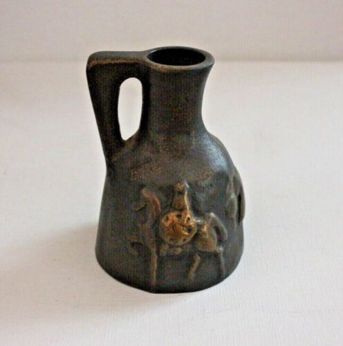 Vase Bronze 1073g massiv 12cm Krug Kanne mit Henkel Humpen Gefäß alt vintage 1