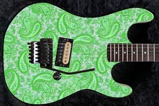 Guitar Skin Axe Wrap Re-skin Vinyl Decal DIY Green Mint Paisley Special GS 203