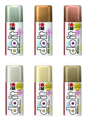 Do It Sprühfarbe (46,60 /L) 150 ml Spray gold silber metallic glitter, Marabu