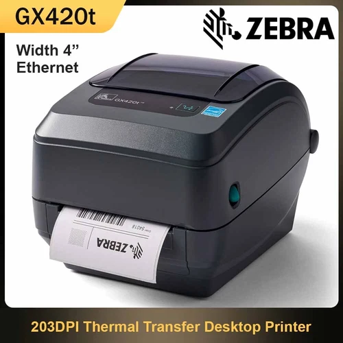 Zebra GX420t Thermal Transfer Barcode Printer 300dpi Label Print Width of 4 inch