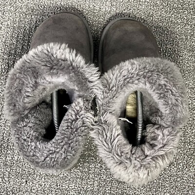 UGG Australia Bailey Button Grey Sheepskin Winter Boots 5803