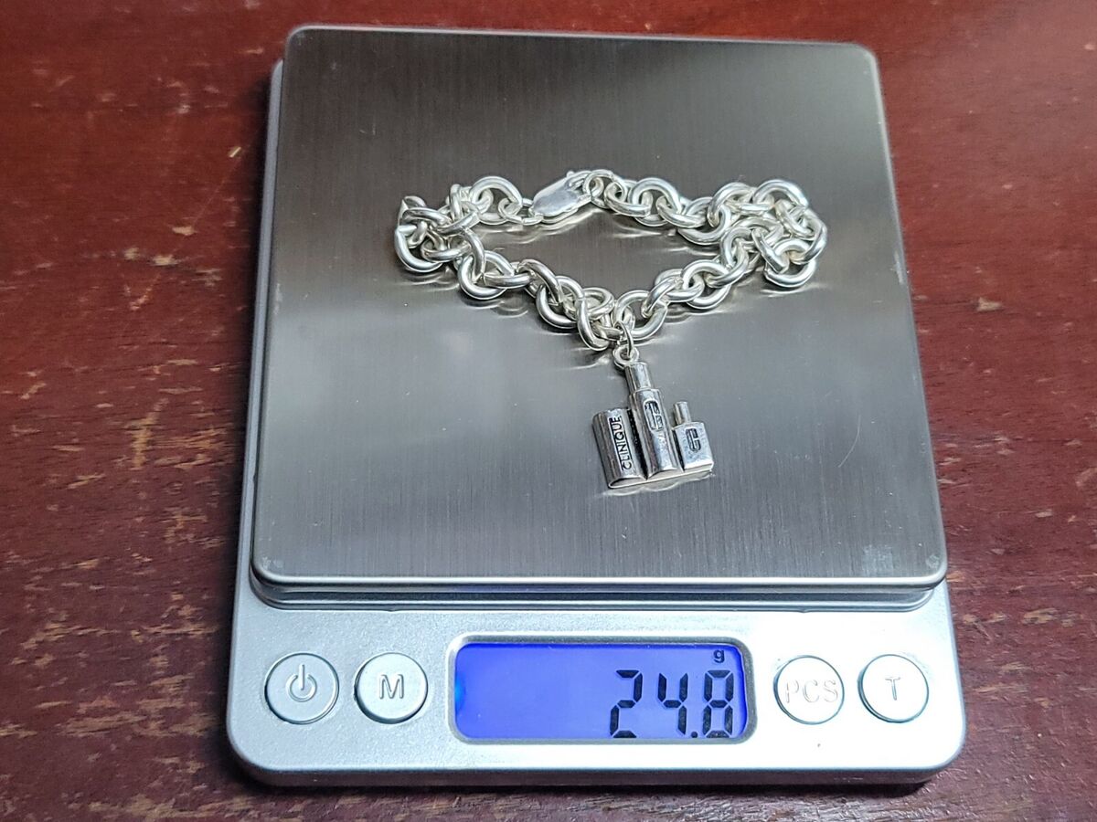 Clinique Lipstick Charm Jh925 Sterling Silver Chain Bracelet Clinique Lipstick Charm Jh925 Sterling Silver Chain Bracelet