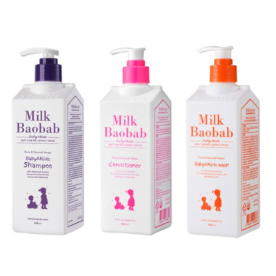 Milk baobab Baby & Kids Shampoo & Conditioner Body wash Set Mild fragrance Korea