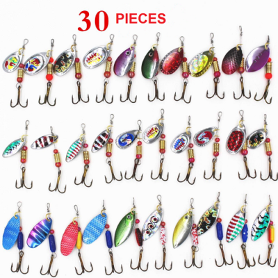 30 PCS Fishing Lures Metal Spinner Baits Bass Tackle Crankbait Trout Spoon  Trout | eBay