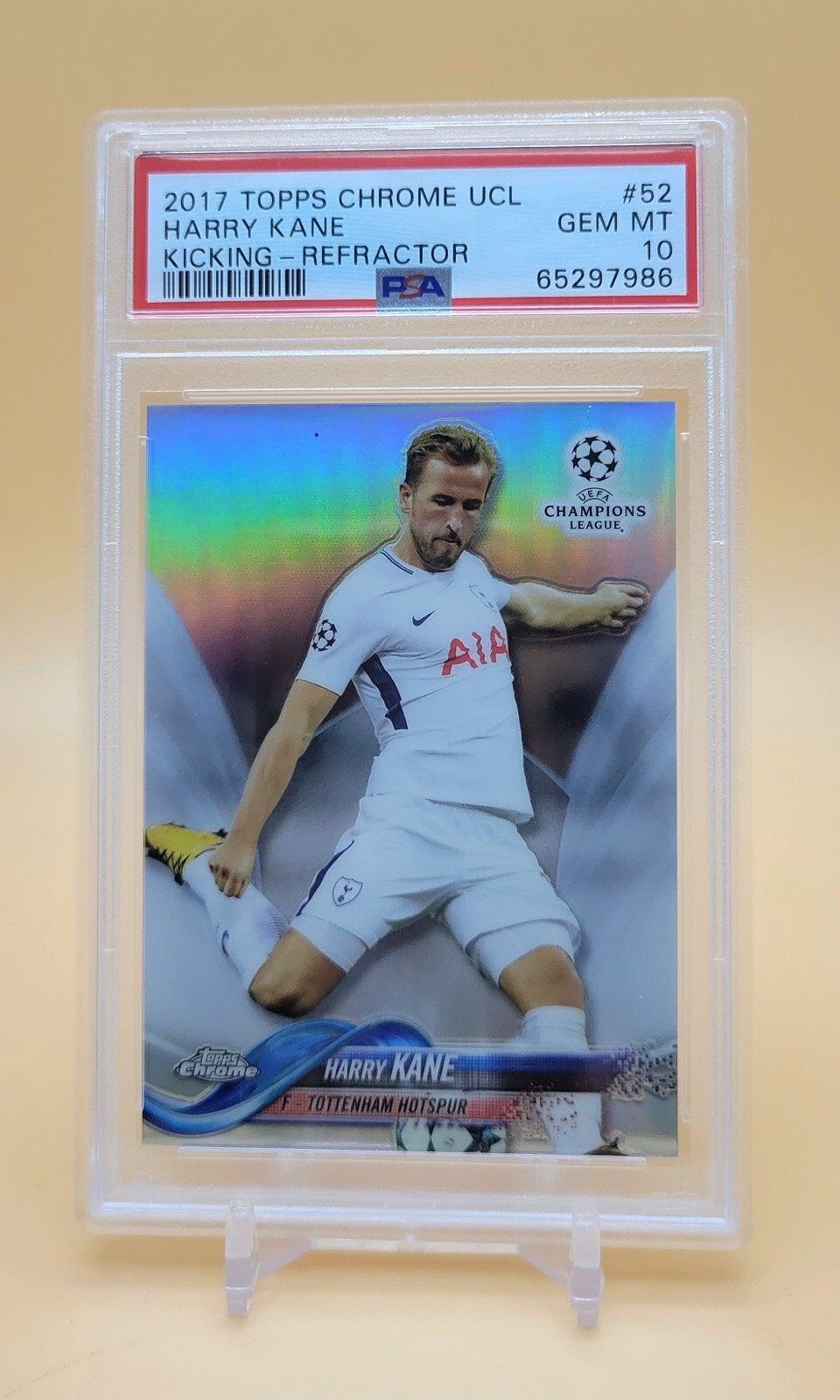 2017-18 Topps Chrome UCL Harry Kane Refractor #52 PSA 10 LOW POP 🏴󠁧󠁢󠁥󠁮󠁧󠁿
