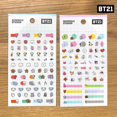 BTS BT21 Official Authentic Goods Schedule Sticker 2SET + Tracking Number