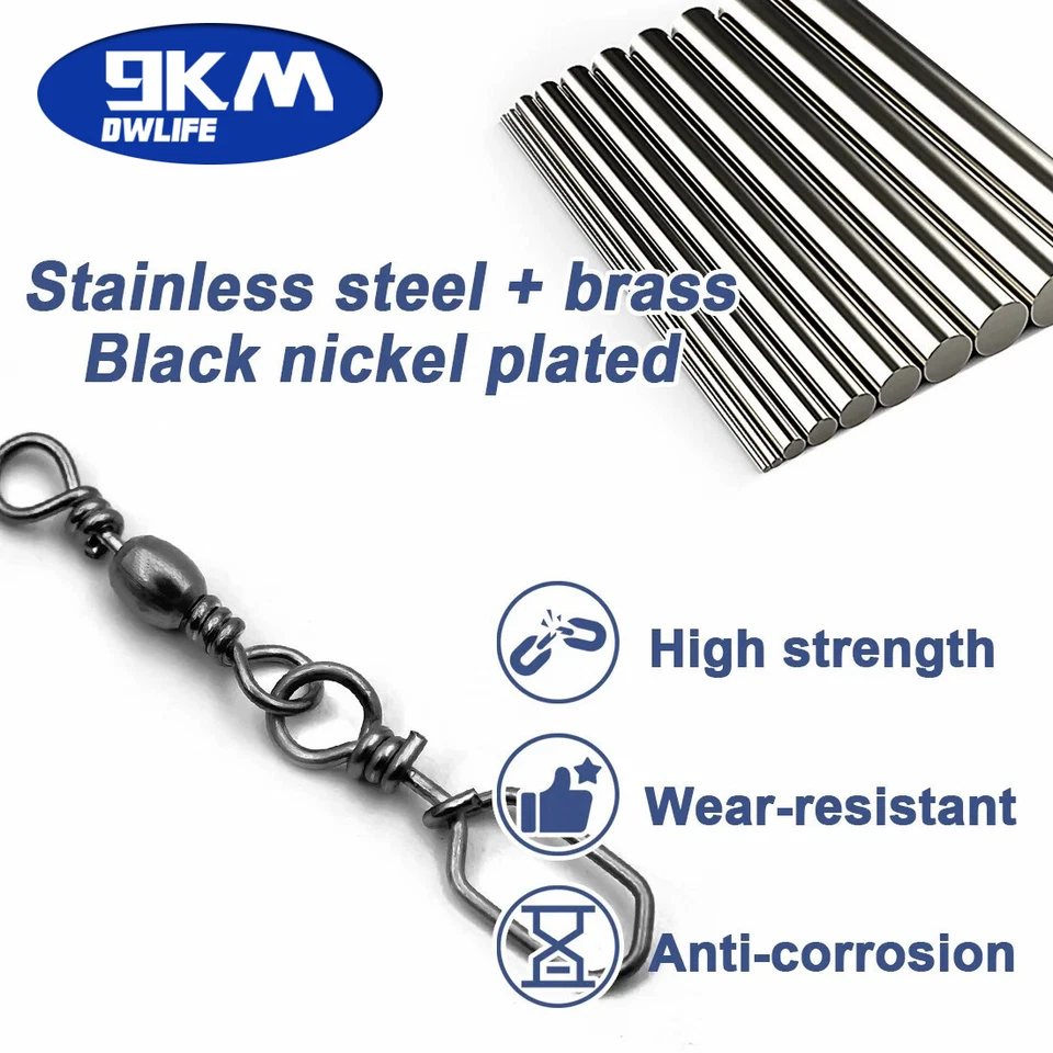 25~100Pcs Fishing Swivel Coastlock Snaps Brass Fishing Rolling Swivel Interlock - Image 3 of 4