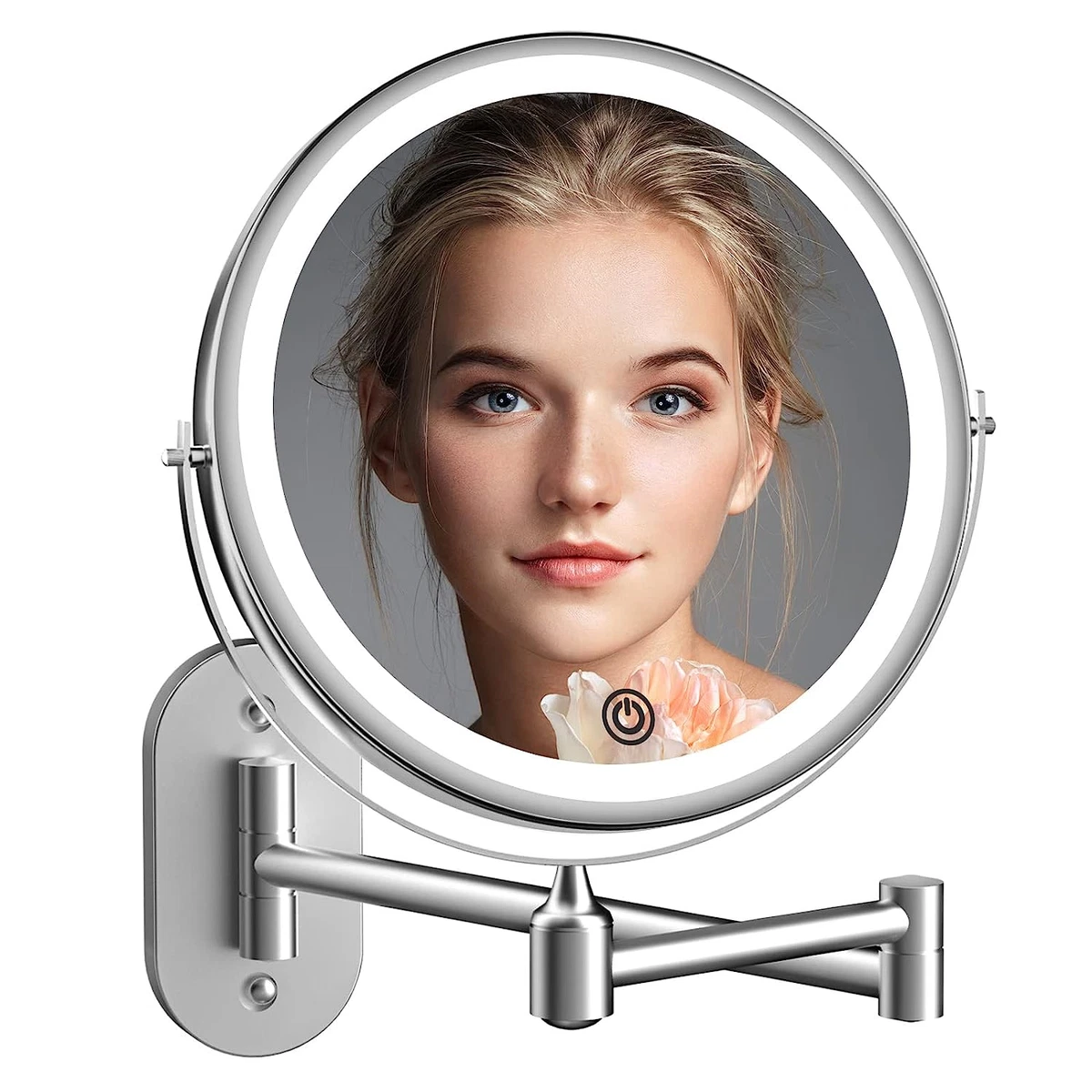 Wall mounted lighted makeup mirror 10x deals