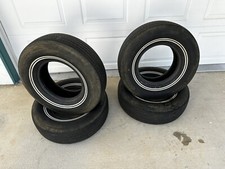 Vintage Set 4 Cooper H-78-14 Double White Wall Rollers