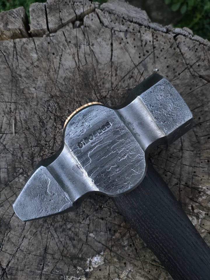 Martelo Blacksmith's Fullered Cross Peen – Aço forjado à mão com mão de madeira 3 lb - Imagem 3 de 4