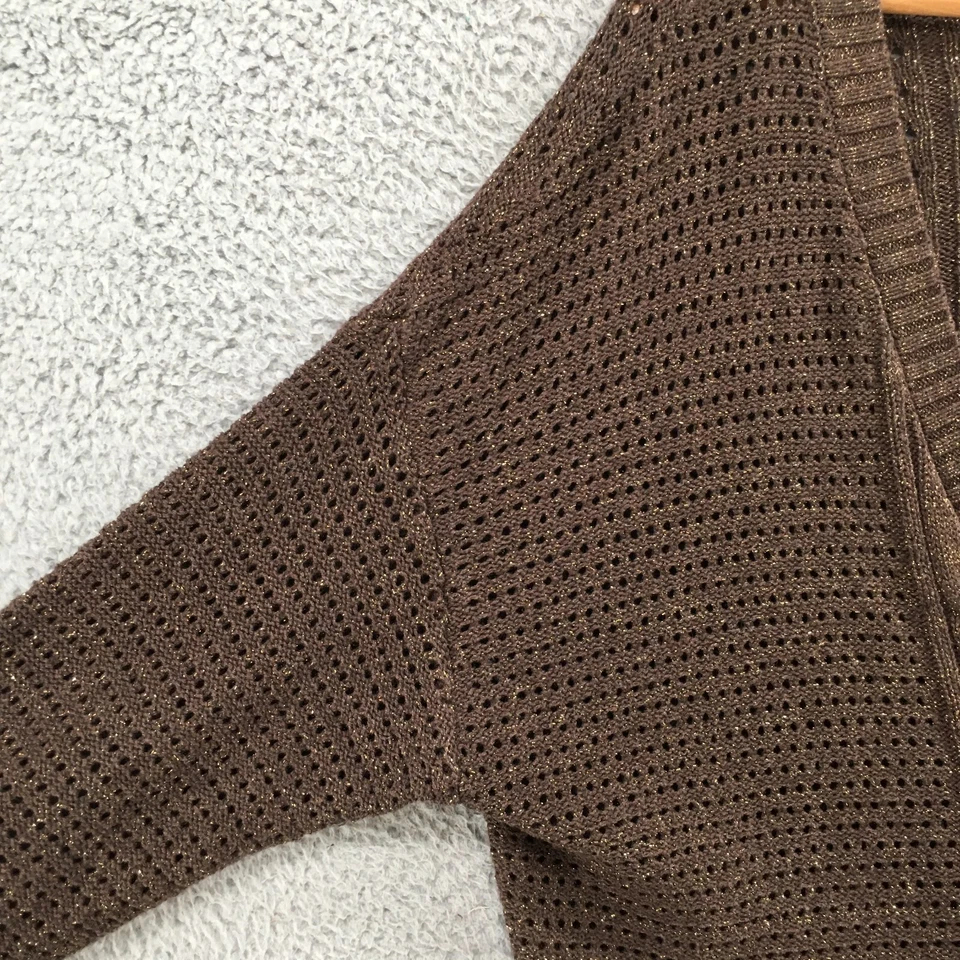 Suéter Lane Bryant Mujer 18/20 Cuello en V Manga Larga Informal Marrón Dorado Algodón Foto 4 de 4