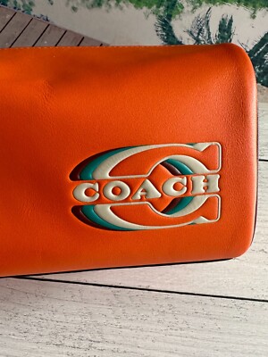 NWT Coach CJ674 Axel Crossbody In Smoother Leather Bright Orange