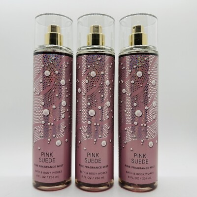 3-PACK BATH AND BODY WORKS PINK SUEDE FINE FRAGRANCE BODY MIST 8