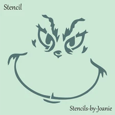 Stencils by Joanie Grinch Face Smile Grinchmas Christmas DIY Craft Holiday Signs