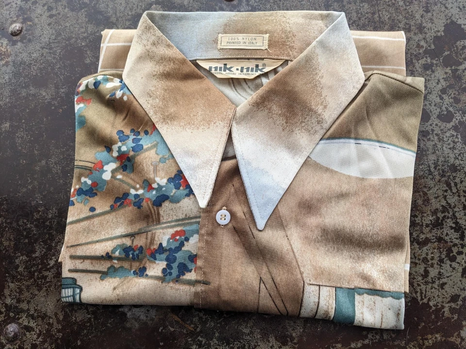 GENUNE Men's NIK NIK Shirt 1920's ERA RESORT SCENE Rare 1970's - Image 3 of 4