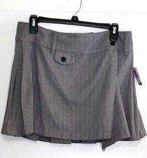 An Ultra Flirt Pleated Wrap Mini Skirt School Girl Pin Striped Retro Swifty L