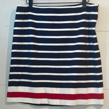 Banana Republic Red Blue White Stripe Ponte Nautical Skirt Side Zip Womens Sz 4