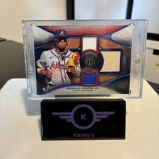2025 Topps Blue Parallel Ronald Acuna Jr /150 Tribute Triple Relics Card MLB 
