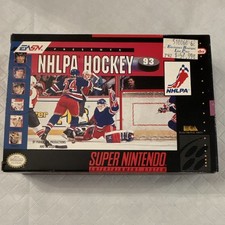 EA NHLPA Hockey 93 Super Nintendo SNES Manual + Box + Poster