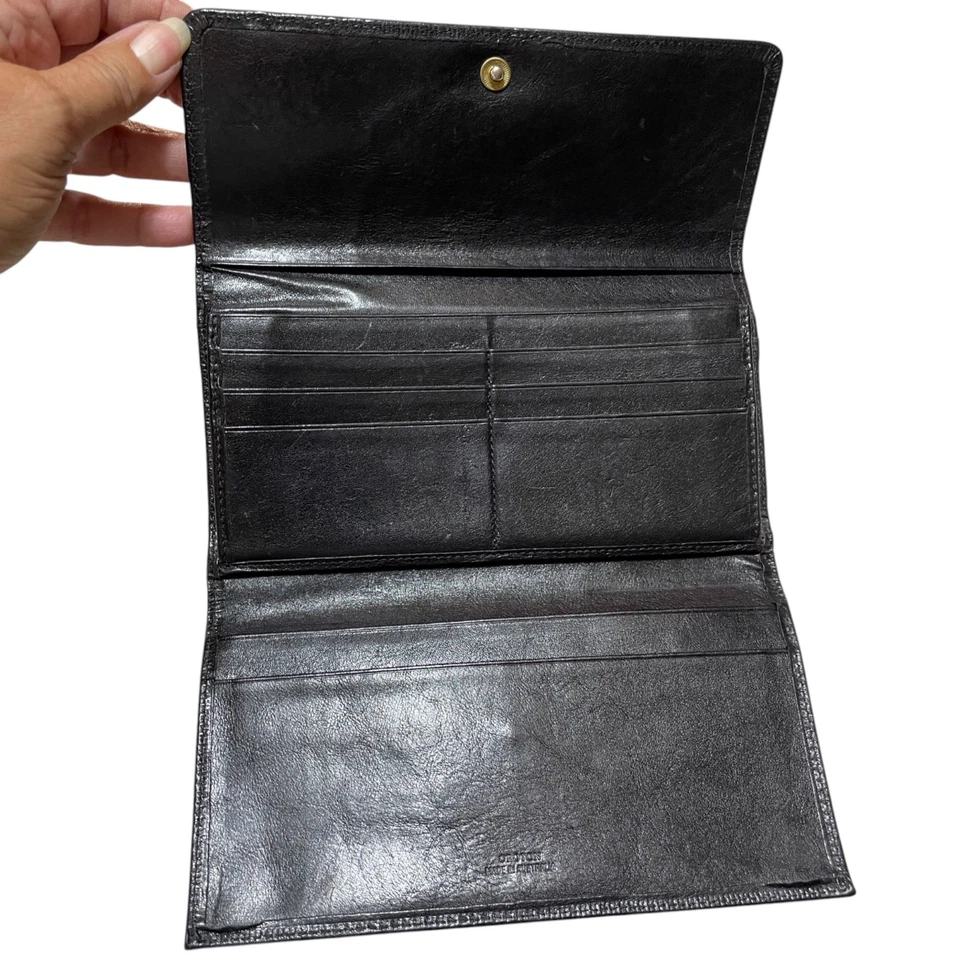 Oroton Black Wallet Tri Fold Leather Womens - Image 3 of 4