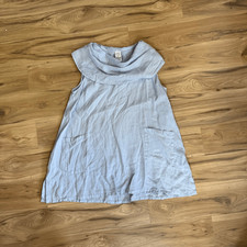 Match Point Womens Light Blue Linen Sleeveless Cowl Neck Tunic Shift Mini Dress