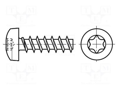 2,5x14 TX08 Torx gehärteter Stahl Kopf: Zylinder Schraube