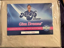 New My Pillow Giza Dreams 3 Piece XL Twin Set 400 TC 100% Giza Cotton Taupe
