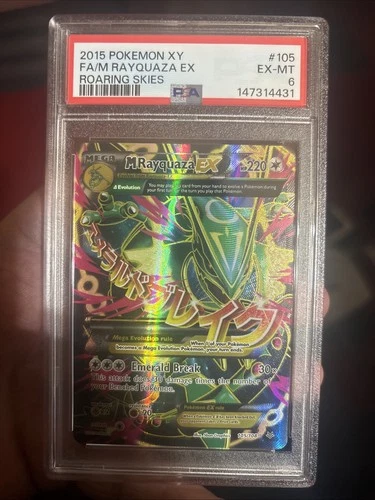 M Rayquaza EX Full Art Holo PSA 6 Roaring Skies 105/108