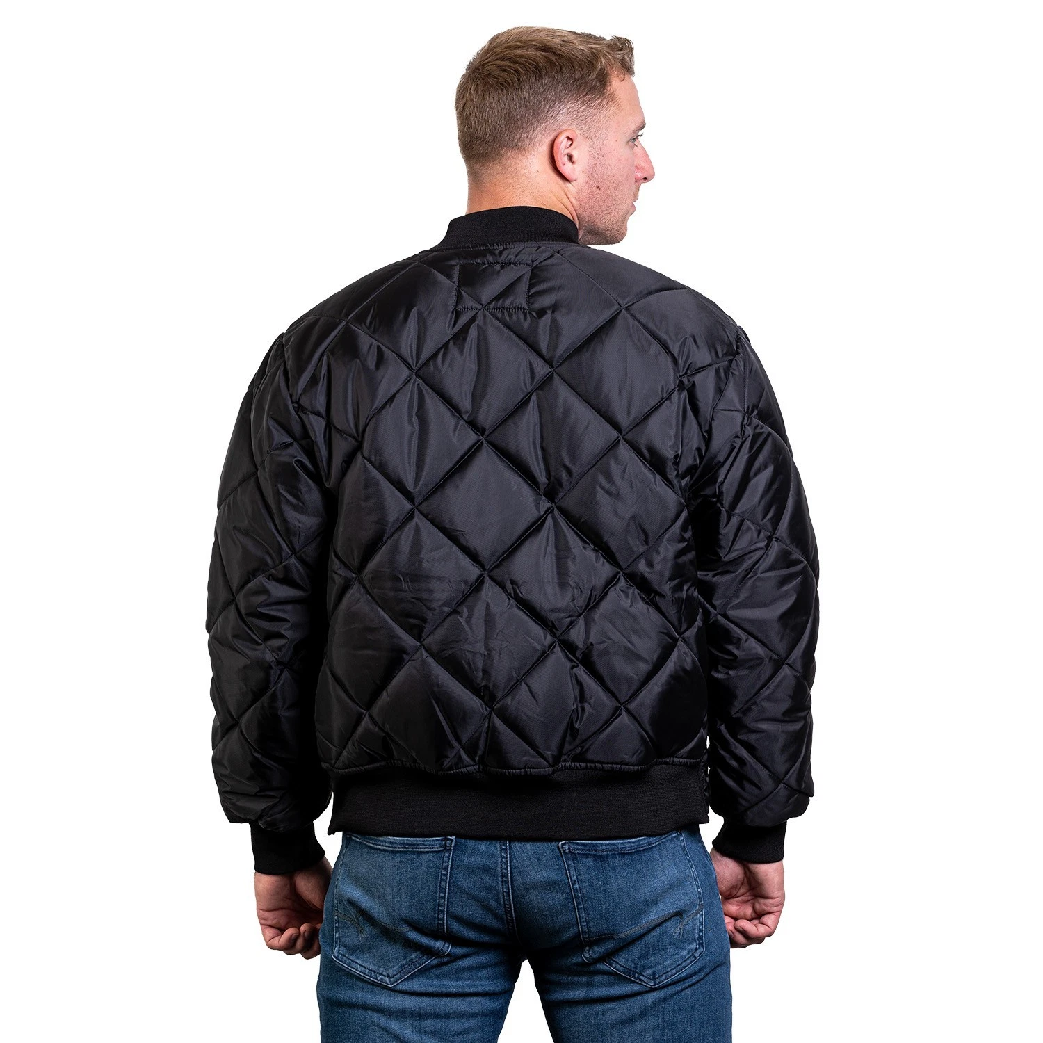 NEW Embroidered GAME Apparel Men's 1221-J The Bravest Diamond Quilt Jacket Navy - product detail image 5
