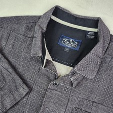 Nat Nast Button Up Gray Shirt Silk Blend Mens Large Short Sleeve Patterned