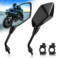 Pair 7/8" 22mm Handlebar End Rearview Side Rear View Mirror Universal Motorcycle