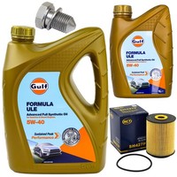 MotoröL Filter Set Gulf Formula ULE 5W-40 6 Liter + Schraube FüR VW Sharan 2.8