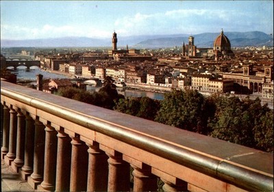 Florence Italy Panorama view vintage postcard rooftops unposted h735