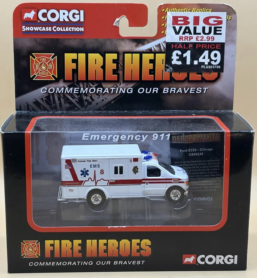 Corgi Very Rare c.1:76 Ford E350 Ambulance - Chicago CS90245 - Image 3 of 3