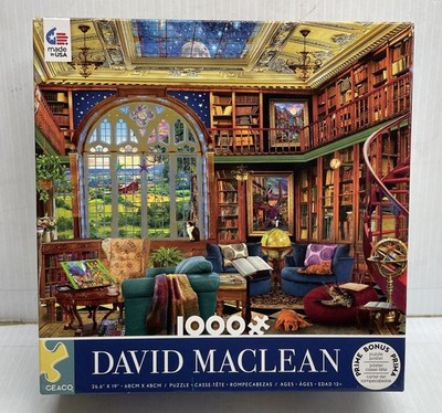 Ceaco David Maclean ''Country Library'' 1000 piece Jigsaw Puzzle - COMPLETE