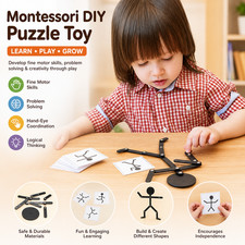 Montessori Puzzle Board Fine Motor Learning Toy Educational Activity for Prescho