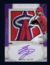 2020 Topps Definitive Shohei Ohtani Auto Purple Signature Jumbo Relic Bunt Card