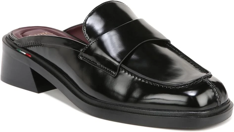 Mocassim Georgie preto slip on mula Franco Sarto