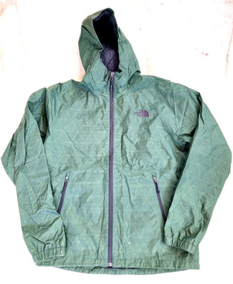 The North Face Green Waterproof Rain Wind Jacket Men's Medium Hooded Shell
