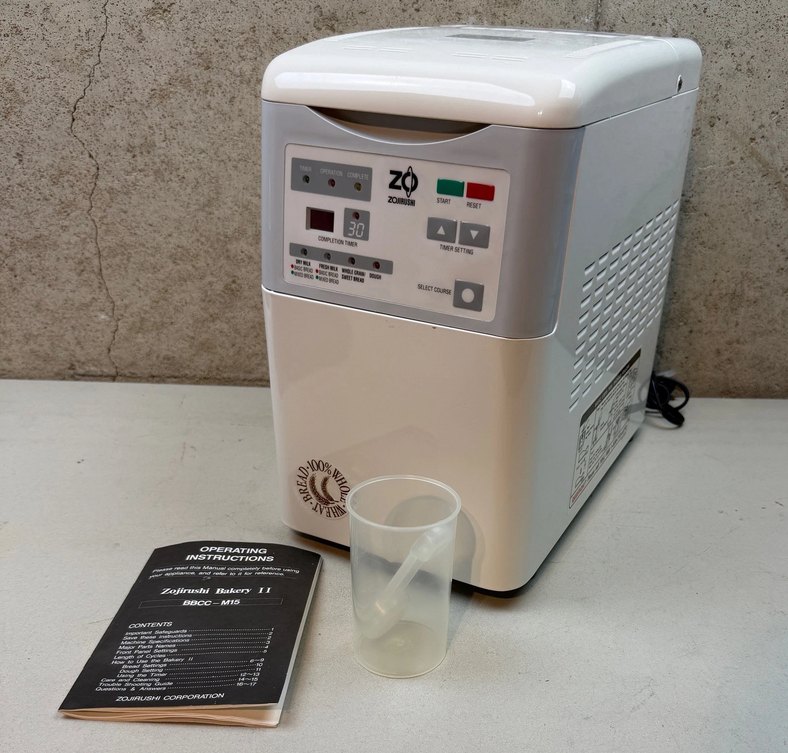 Zojirushi Model BBCC-M15 Bread Maker Home Bakery Programmable Tested Working
Opens in a new window o