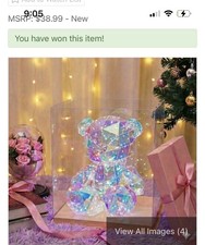 Aladdinas LED Teddy Bear Night Light Color Changing Iridescent Nursery Decor