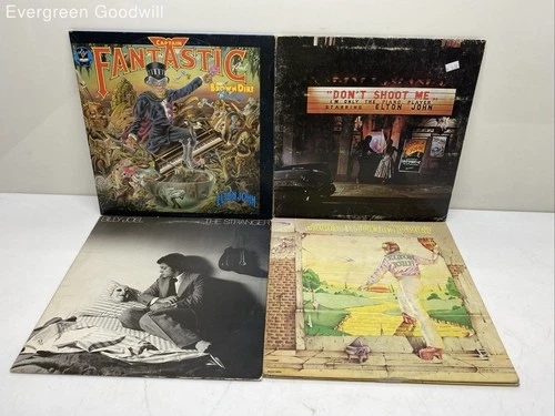 Lot of 4 Mixed Album Vinyl Records by Elton John and Others-Untested