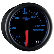 USED GLOWSHIFT TINTED 7 COLOR 60 PSI DIESEL BOOST TRUCK GAUGE w FITTINGS