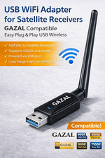 USB WiFi Adapter for Satellite Receiver  GAZAL Compatible  Plug  Play