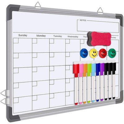 Dry Erase Calendar Whiteboard for Wall, Polegas 16'' X 12'' Magnetic White Boar...