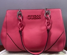 GUESS Womens Dark pink/Salmon Colored Purse Tote Bag Small Blemishes Beautiful