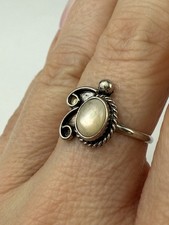 Mother Of Pearl Ring 5.5 Oval Sterling Silver Native American