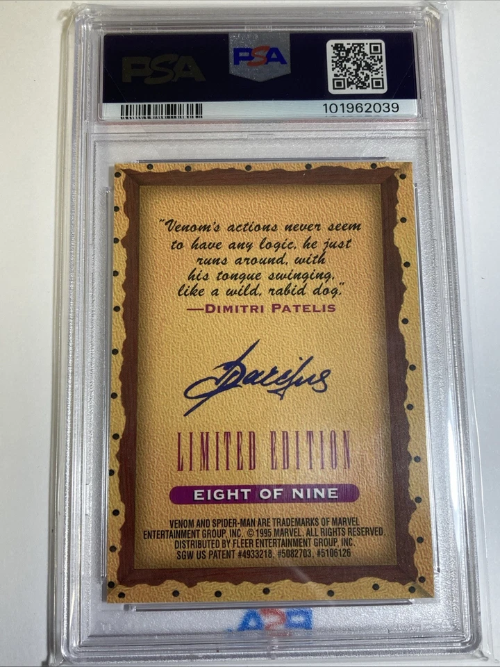 1995 Ultra Spider-Man Venom Masterpieces #8, PSA 9 MINT - Image 2 of 2